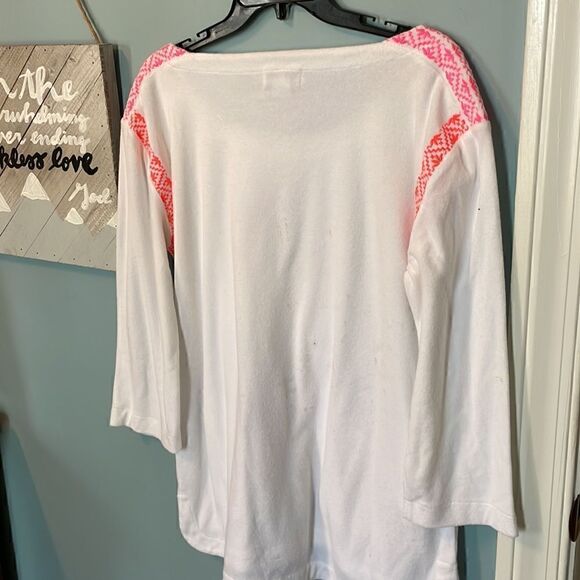 Vineyard Vines Women's Sweater Swimsuit Cover Up White Pink Size Medium - 💕🌻💕 - Picture 6 of 10